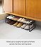 Yamazaki Home Adjustable Shoe Rack  Spacesaving Storage Solution Steel One Size Black