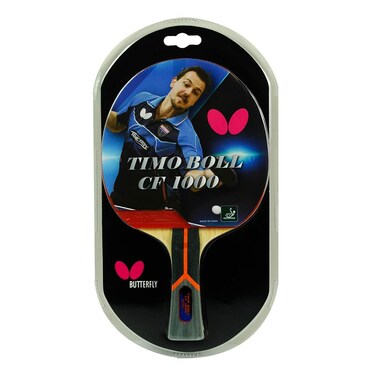 Butterfly Timo Boll Carbon Fiber Ping Pong Paddle  ITTF Approved Table Tennis Racket  Ping Pong Sponge and Rubber  Carbon Layers in Ping Pong Racket for Power  Professional Ping Pong Paddle 2000 Model