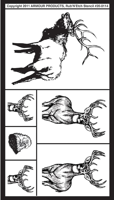 Armour Etch Stencil Rub N Etch Stencil Wildlife 5Inch by 8Inch