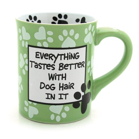 Enesco Our Name is Mud Dog Hair 16 oz Stoneware Mug 1 Count Pack of 1 Green
