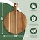 Acacia Wood Round Cutting Board and Chopping Board with Handle for Meat Cheese Board Vegetables Bread and Charcuterie  Decorative Wooden Serving Board for Kitchen and Dining Room Large 17 x 13