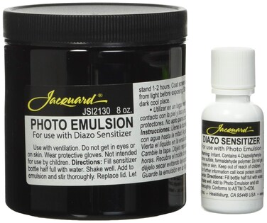 Jacquard Photo Emulsion  Diazo Sensitizer 8oz  Light Sensitive Emulsion  Create Silk Screens with Photos Lettering Logos or Detailed Images