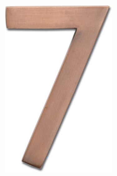Architectural Mailboxes 3585AC7 Brass 5Inch Floating House Number 7 Antique Copper