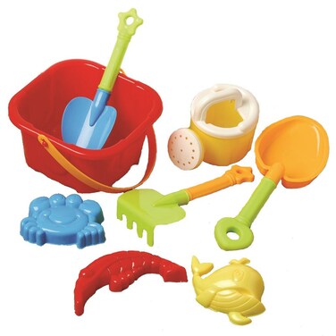 US Toy Beach Bucket Sand Castle Play Set 8 Piece