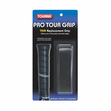 Tourna PRO Tour Grip Thin Replacement Tennis Grip 15mm  Black