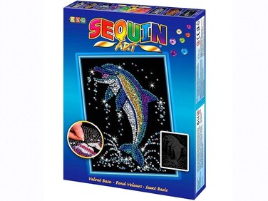 Sequin Art Blue Dolphin Sparkling Arts and Crafts Picture Kit Creative Crafts for Adults and Kids