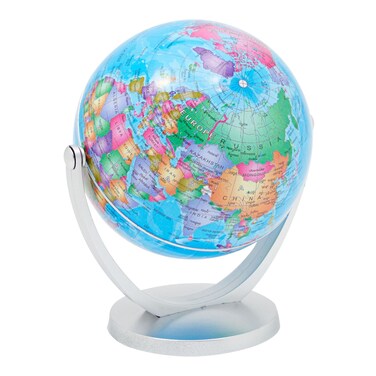 Rotating World Globe with Stand for Kids Learning Spinning Earth Globe for Classroom Geography Education 4inch