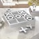 Laura Ashley Elegant Wooden Tic Tac Toe Giant Board Game for Adults and Kids Jumbo Solid Wood Coffee Table Dcor and Games Classic Oversized with White Finish and Silver Resin  10 Piece Set