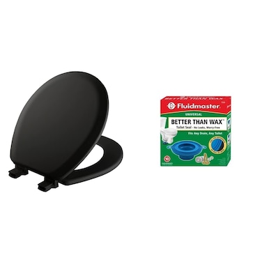 MAYFAIR 41EC 031 Cameron Toilet Seat will Never Loosen and Easily Remove ROUND Durable Enameled Wood Harvest Gold
