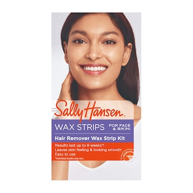 Sally Hansen Hair Remover Wax Strip Kit for Face Eyebrows and Bikini 34 Strips Wax Hair Removal Kit Home Waxing Kit No Microwave Needed Salon Results Lasts Up to 8 Weeks 34 Count Pack of 2