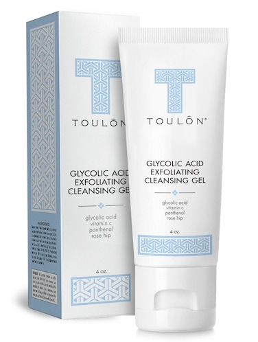 TOULON Glycolic Acid Facial Cleanser Alpha Hydroxy Face Wash with AHA Vitamin C  Rose Hip to Exfoliate Dry Sensitive Skin for Women  Men