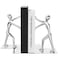 MROCO Decorative Bookends Heavy Duty Zinc Alloy Metal Man Book End Nonskid for Shelves Book Support Book Stopper for Books Movies Magazines Video Games 728 x 61 in Silver
