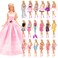Miunana 55 Pcs Doll Clothes and Accessories Set Include 15 Clothes Party Grown Outfits  40 Different Doll Accessories for 115 Inch Dolls Not Include Doll