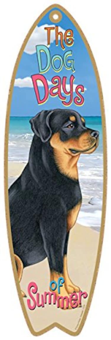 SJT ENTERPRISES INC Rottweiler Dog Surfboard Plaque Sign  Measures 5 x 16 Size SJT21759