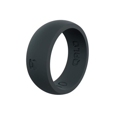 QALO Mens Classic Rubber Silicone Ring Rubber Wedding Band Breathable Durable Rubber Wedding Ring for Men 85mm Wide 25mm Thick Slate Grey Size 11