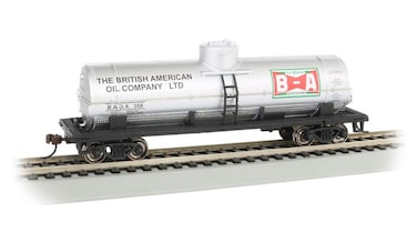 40 Single Dome Tank Car British American Oil Silver  HO Scale