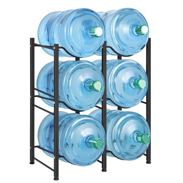 LIANTRAL 5 Gallon Water Bottle Holder 5 Tiers Silver Water Cooler Jug Holder Water Bottle Storage Rack for Home Office Garage