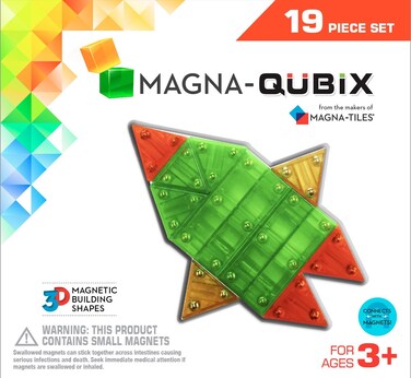 MagnaQubix 19Piece Set The Original Magnetic Building Blocks for Creative OpenEnded Play Educational Toys for Children Ages 3 Years