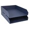 Bigso Box of Sweden Hakan Letter Trays  Stackable Paper Tray Organizer for A4 Letter Size Documents  Stackable Letter Tray wStable Rubber Feet for Desks  91 x 122 x 24  Pack of 2  Blue