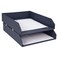Bigso Box of Sweden Hakan Letter Trays  Stackable Paper Tray Organizer for A4 Letter Size Documents  Stackable Letter Tray wStable Rubber Feet for Desks  91 x 122 x 24  Pack of 2  Blue