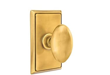 Emtek Privacy Set Rectangular Rosette Egg Knob French Antique