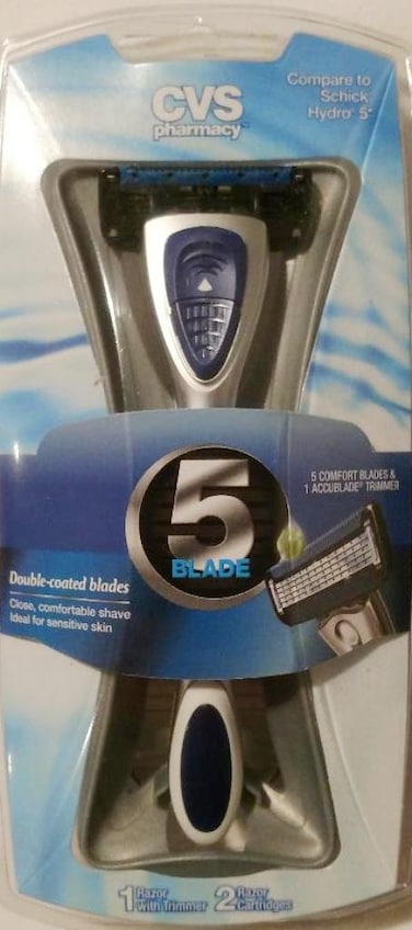 CVS 5 Blade Razor With Trimmer Plus 2 Cartridges