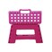 db Living Plastic Folding Step Stool with Handle 12 Wide of Kids or Adults Stepping Stool for KithchenBathroomBedroom Plum