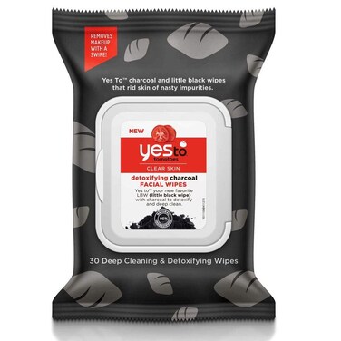 Yes To Face Wipes for Women and Men Charcoal Facial Cleansing Wipes for use as a Make Up Remover Cleaning Soothing Tomatoes Pack of 1