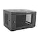 V7 RMWC6U1N 6U Wall Mount Rack Cabinet Enclosure Fully assembled vented door adjustable mounting rails cold rolled steel 5 year warranty Black