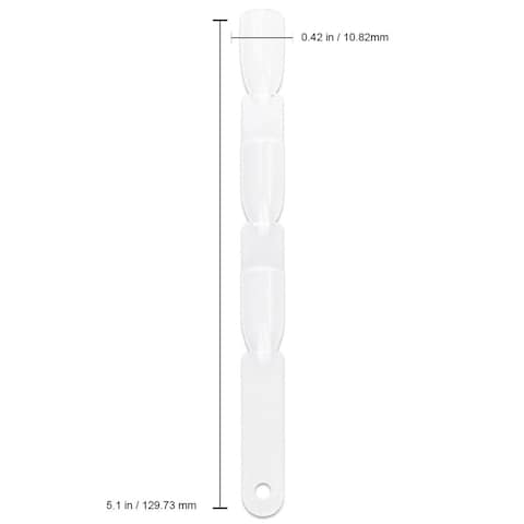 Beauticom 50 Piece Clear Plastic 3 Tier False Nail Tip Sticks Chart Fan with Metal Ring Holder for Nail Polish Swatch Practice Nail Art Design and Pattern Display Tool