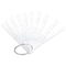 Beauticom 50 Piece Clear Plastic 3 Tier False Nail Tip Sticks Chart Fan with Metal Ring Holder for Nail Polish Swatch Practice Nail Art Design and Pattern Display Tool