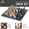 Radicaln Marble Chess Set 15 Inches Black and Fossil Coral Handmade Board Games for Adults  1 Chess Board  32 Chess Pieces  Chess Game Chess Sets for Adults  Board Chess Game