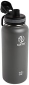 Takeya Originals 32 oz Vacuum Insulated Stainless Steel Water Bottle with Straw Lid Graphite