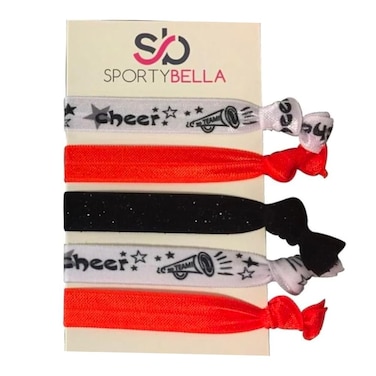 Sportybella Cheer Hair Ties Orange Hair Accessories Women Teens  Kids No Crease No Tug Elastic Hair Ties Set Ponytail Holders for Cheerleaders Cheer Teams  Coaches 5pcs
