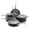 GreenPan Chatham Hard Anodized Healthy Ceramic Nonstick 10 Piece Cookware Pots and Pans Set Frying Pan Skillets Saucepans Saute Pan Stockpot Lids PFAS  PFOAFree Dishwasher  Oven Safe Gray
