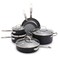 GreenPan Chatham Hard Anodized Healthy Ceramic Nonstick 10 Piece Cookware Pots and Pans Set Frying Pan Skillets Saucepans Saute Pan Stockpot Lids PFAS  PFOAFree Dishwasher  Oven Safe Gray