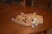 Solid Maple Double Sided Aggravation Marble Board Game Hand Painted 16 inch by Cauff