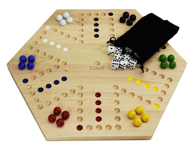 Solid Maple Double Sided Marbles Board Game Hand Painted 20 inch by Cauff