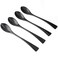JANKNG 4Pieces 1810 Stainless Steel Long Handle Spoon Mixing Spoon Stirring Spoon Ice Tea Coffee Stir Spoon Mirror Polishing Black
