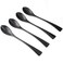 JANKNG 4Pieces 1810 Stainless Steel Long Handle Spoon Mixing Spoon Stirring Spoon Ice Tea Coffee Stir Spoon Mirror Polishing Black