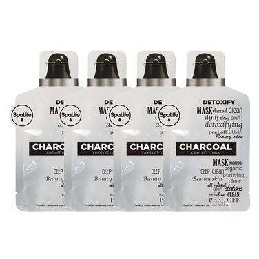 Spa life Charcoal Clean Organic Purifying Beauty Skin Peel Off Mask 4 Pack CHARCOAL PEEL OFF MASK