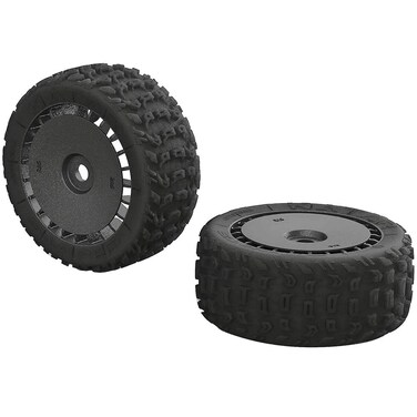 ARRMA Katar T 6S Rc Truck Tires with Foam Inserts Mounted Set of 2 AR550048 Black