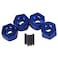BQLZR 4PCS 12mm Wheel Hex Hubs Drive Adapter with 10mm Length Replacement for TRAXXAS Replacement for Slash RC Truck Model Car Upgrade Parts Blue