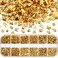 Bememo 2400 Pieces Gold Metal Nail Studs Star Flower Nail Charm Kit 3D Nail Art Jewelry Decoration Supplies Crafts Clothes