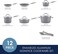 Rachael Ray  16802 Rachael Ray Cucina Nonstick Cookware Pots and Pans Set 12 Piece Sea Salt Gray