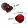 100 Pcs Ladybug Shaped Buttons Plastic Mini Buttons Craft Decorations by EORTA for Scrapbooking Clothing DIY Craft Red