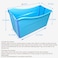 W WEYLAN TEC Large Foldable Bath Tub Bathtub for Toddler Children Twins Petite Adult Blue