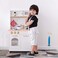 Teamson Kids Little Chef Boston Compact Farmhouse Interactive Wooden Play Kitchen with Sink Oven Microwave and Storage Space for Easy Clean Up White with Gold Finishes