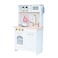 Teamson Kids Little Chef Boston Compact Farmhouse Interactive Wooden Play Kitchen with Sink Oven Microwave and Storage Space for Easy Clean Up White with Gold Finishes