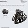 Parcelona French Octopus Black Wide Flat Teeth Bun Cover Celluloid Acetate Jaw Claw Hair Clip Clamp